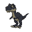 t-rex with 1 dark color and bright eyes