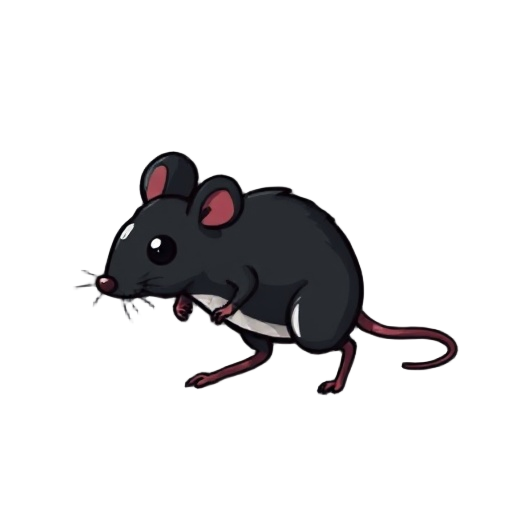i make a mouse that walks on two legs, all black and injured. pixelated