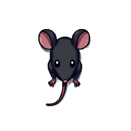 i make a mouse that walks on two legs, all black and injured. pixelated