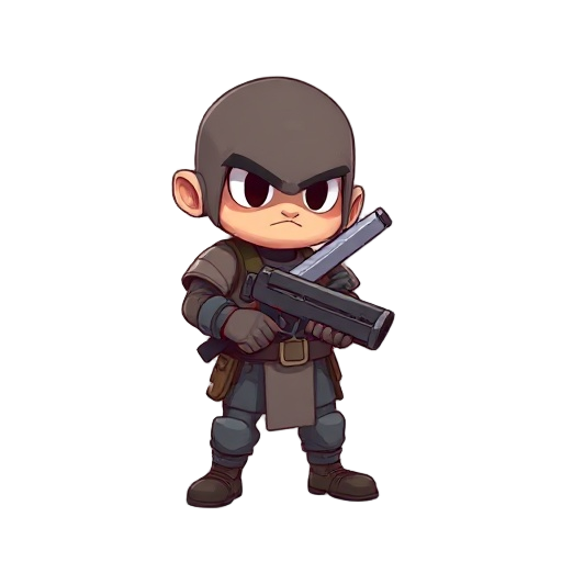 um boneco simples com uma arma