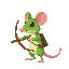  8-bit green rat archer with bow