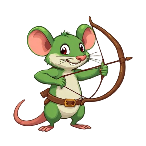  8-bit green rat archer with bow