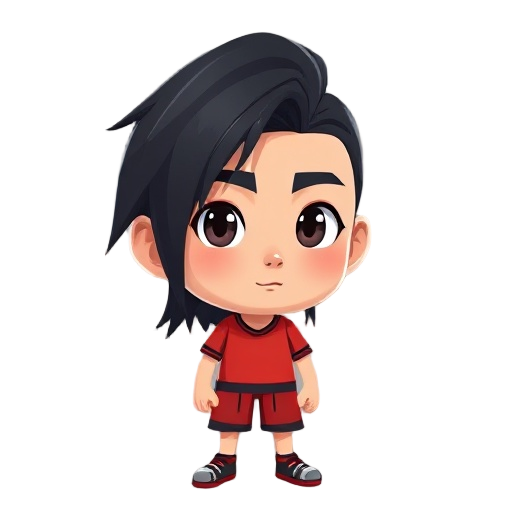 teria como fazer uma personagem low poly que tenha cabelos longos e pretos, descendencia japonesa com 16 anos e porte fisico atletico. 