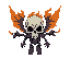 flying flaming skull