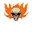 flying very flaming skull