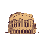 disegna un'immagine in pixel art del colosseo vista laterale o leggermente angolata, adatta come sfondo per un gioco platform sidescroller. l’edificio deve occupare gran parte dello sfondo, ma non ess