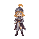 knight girl holding sword 