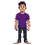 man with purple t-shirt. space style