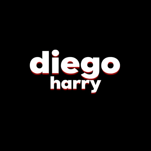 a text in the center that says "diego harry" with a black background