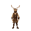 medieval humanoid  humanoid with human body, human posture,  man  with deer antlers  standing, with clothes and a clear posture when walking.  designed for a retro-style farming simulation game.