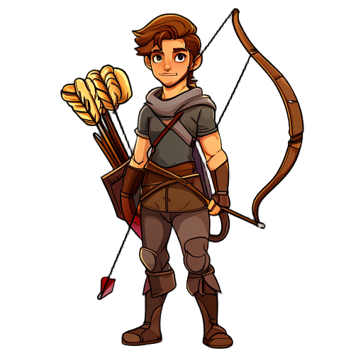an archer with bread and brown hair