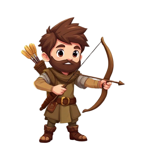 an archer with bread and brown hair