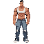 short muscular bodyguard in a tanktop and jeans
