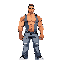short muscular bodyguard in a tanktop and jeans