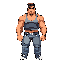 short muscular bodyguard in a tanktop and jeans with detailed face