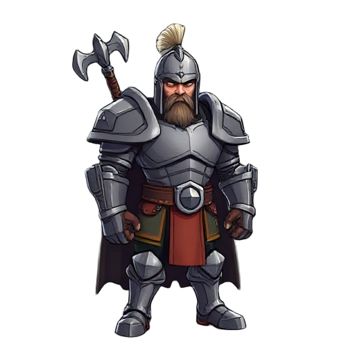 chevalier brutal hache grosse armure