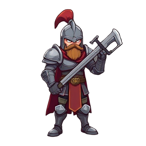 chevalier brutal hache grosse armure pop art