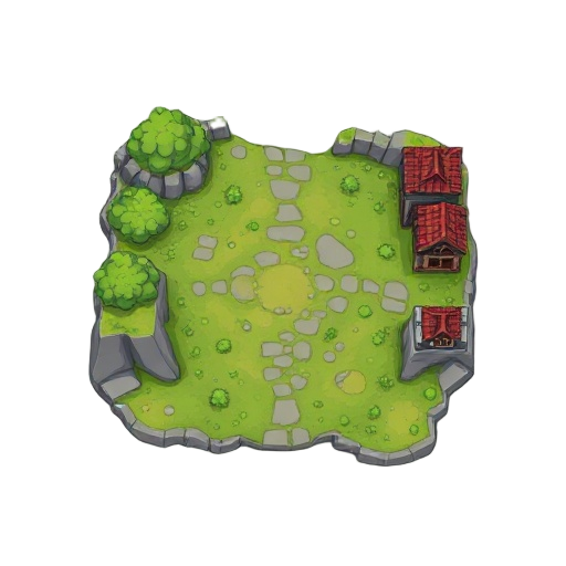 initial map for medieval rpg, topdown