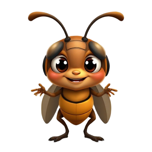 a funny cicada character that gives info