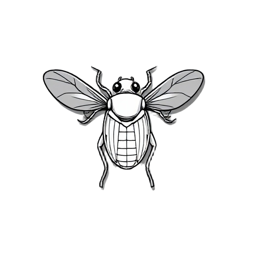 a simple  black and white cicada viewed from above so i can see the wings. very minimal look