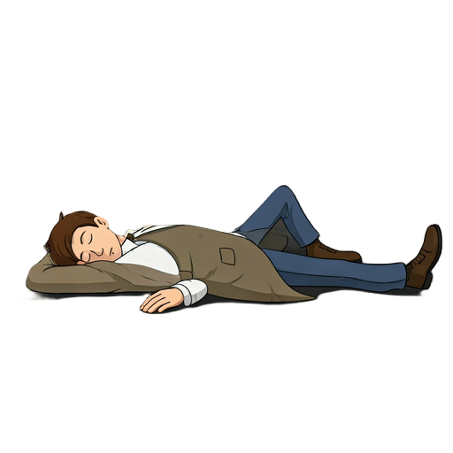  person lying on the ground, unconscious. the style is dark, vintage, moody, and cinematic — evocative of classic detective fiction covers.