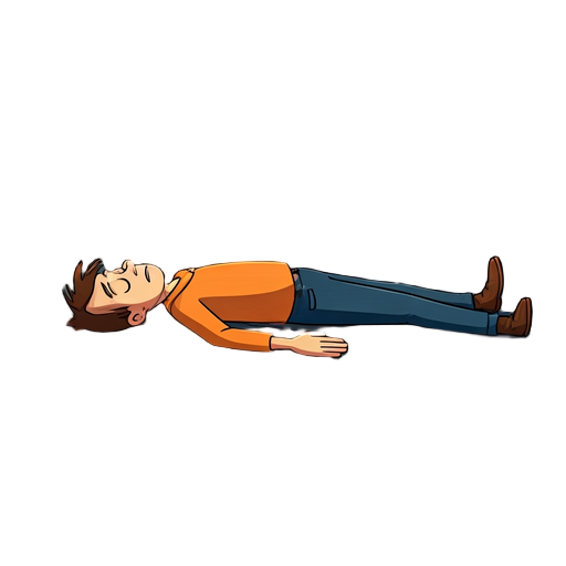  person lying on the ground, unconscious. the style is a dark american comic