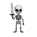 chibi skeleton with sword
