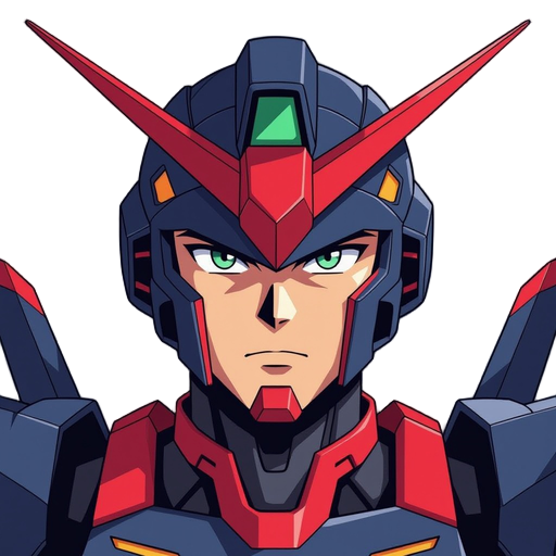 simple, minimalist, flat colors, only black and red close up potrait of mecha by freepik @gygnitaterush, neon genesis evangelion, zone of the enders 2, transformers armada, looking at the viewer, 2d side view