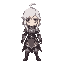 silver haired, golden eyes, armored female warrior