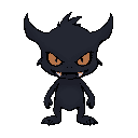 minimalist dark creature, only eyes and teeth can be visible