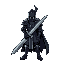 a heavy dark knight with great sword