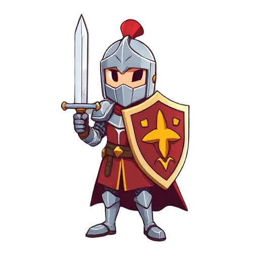 knight with sword and shield