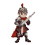 flashback art style young knight with a sword