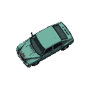 damage car from zombie apocalypse  topdown view