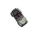 car from zombie apocalypse  topdown view