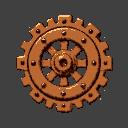 brown steampunk gear wheel