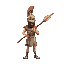 a greek warrior/hoplite holding a spear