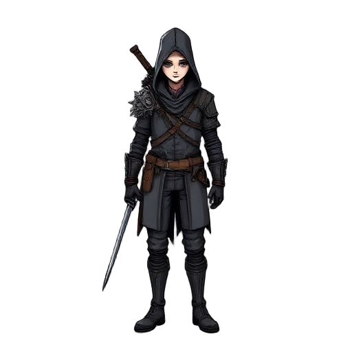 hand draw of bloodborne hunter with no hat