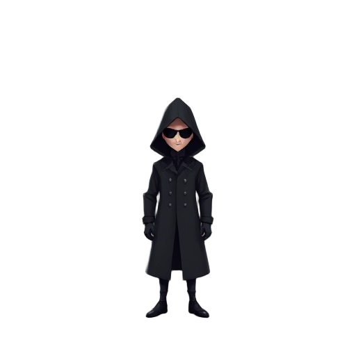 mysterious figure in a black coat
