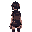 cyberpunk girl with backpack facing forward
