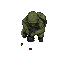 a soldier crouching disarming a bomb