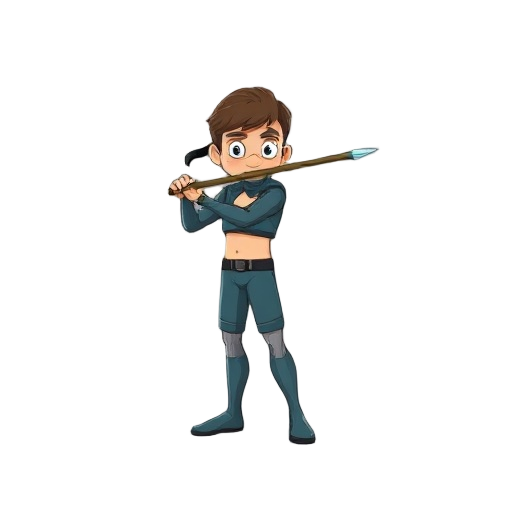 human diver, shooting a spear