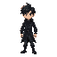 man black hair and with dark cloats
