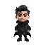 man adult dark hair and dark cloats