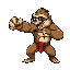 a sloth wrestler throwing a punch, in the style of a 90s arcade fighting game.