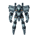 mecha styled as zone of the enders, large reactors, thin legs and arms, missile launchers on shoulders