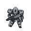 mecha holding a minigun, style similar to into the breach