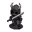 enemy with black eyes with sword