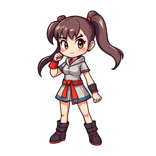 girl, fighter, idle