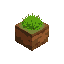 a block with soil underneath and grass on top